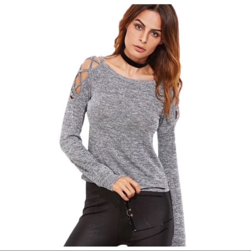 LAST ONE - Criss Cross  Shoulder Top